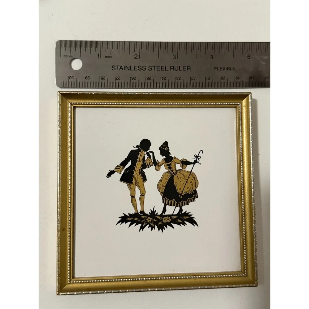 Vintage Stroud UK R J D Fine Art China Plaque Silhouette Wall Decor Rococco
